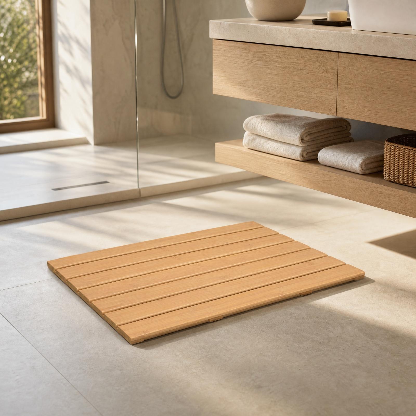 Bamboo Slat Restroom Mat Quick - огляд і ціна Bamboo Bath Mat