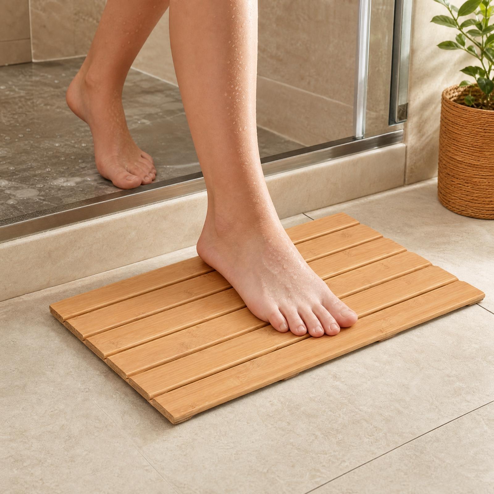Bamboo Slat Restroom Mat Quick - огляд і ціна Bamboo Bath Mat