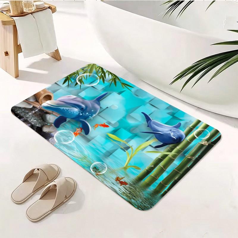 1 Piece Underwater Dolphin Bam - огляд і ціна Bamboo Bath Mat