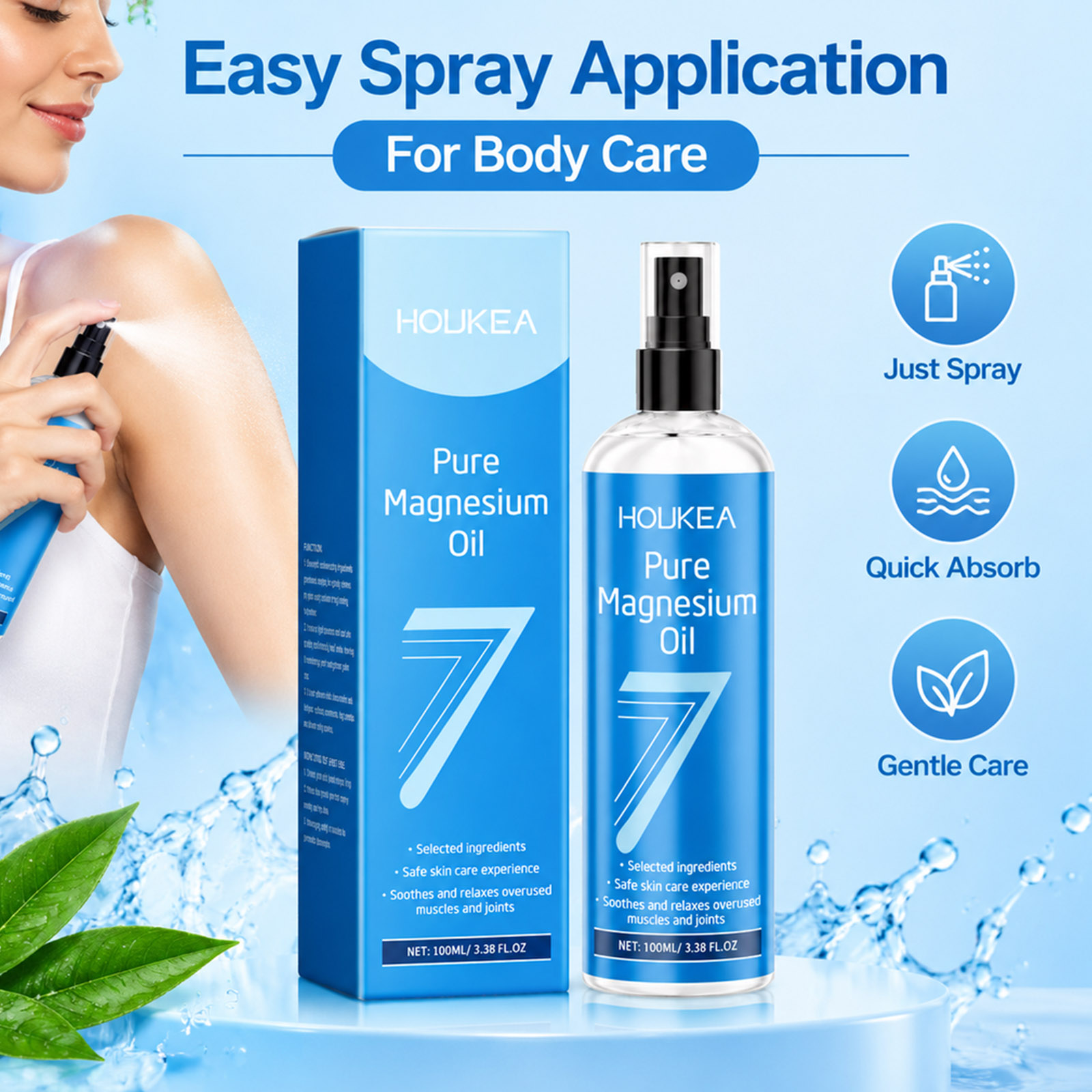 Pure Magnesium Oil Spray 100ml - огляд і ціна Bath Salts Magnesium