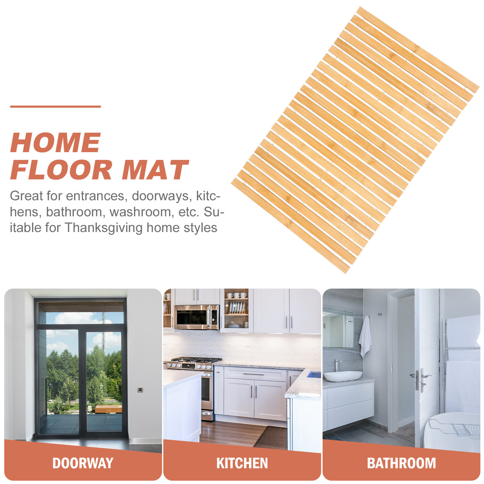 Bamboo Bath Mat Non-slip Rug A - огляд і ціна Bamboo Bath Mat